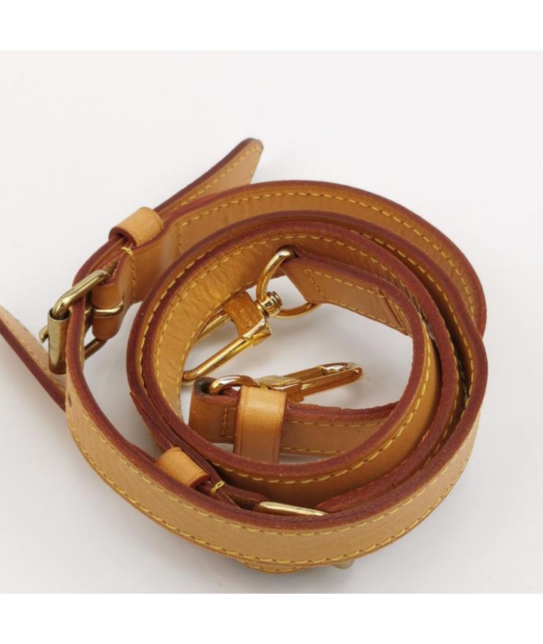LOUIS VUITTON Бежевая кожаная сумка тоут, фото 7