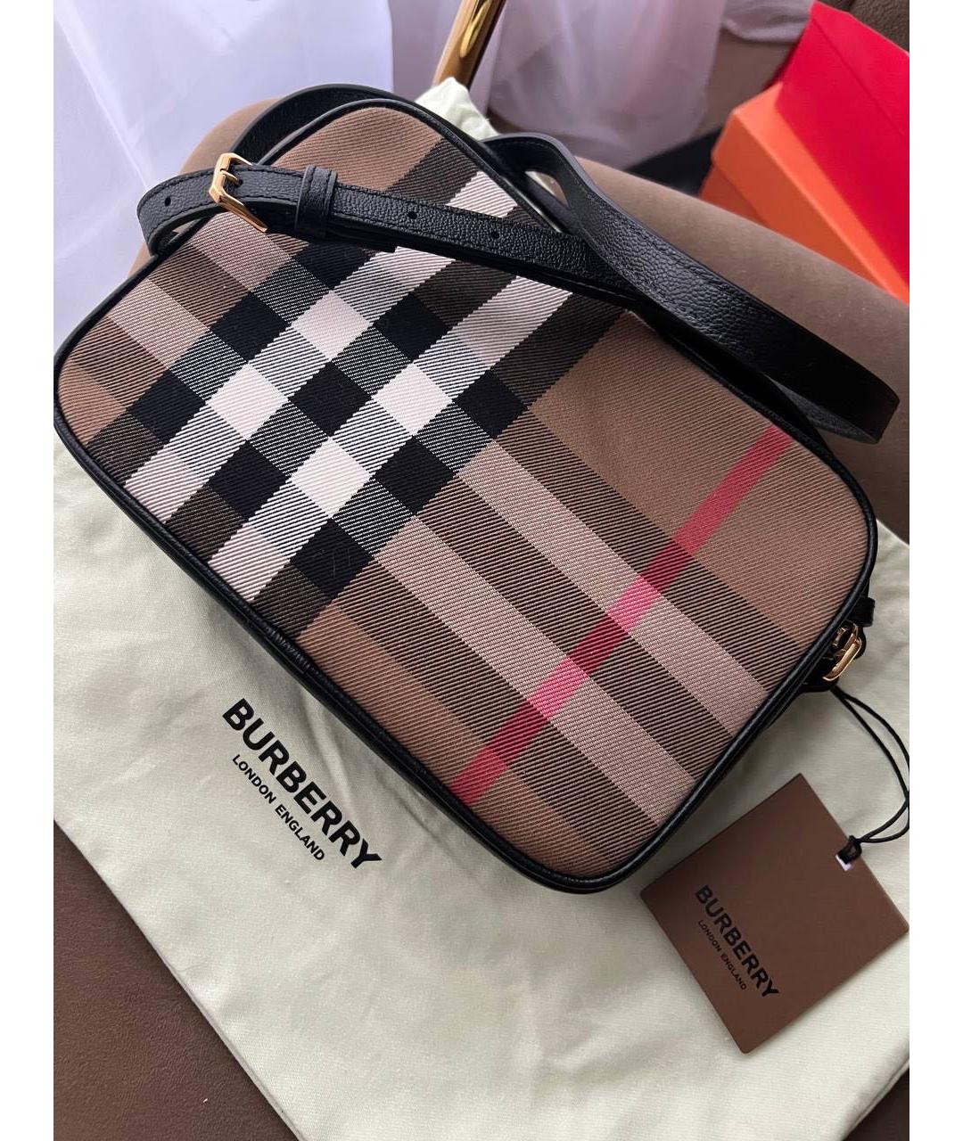 BURBERRY Черная кожаная сумка через плечо, фото 2