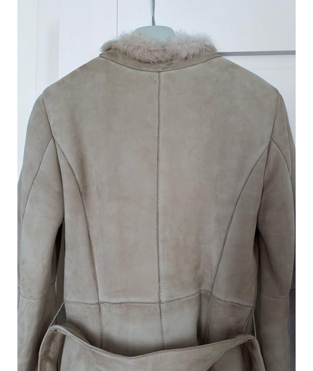 ARMANI COLLEZIONI Бежевая замшевая дубленка, фото 3