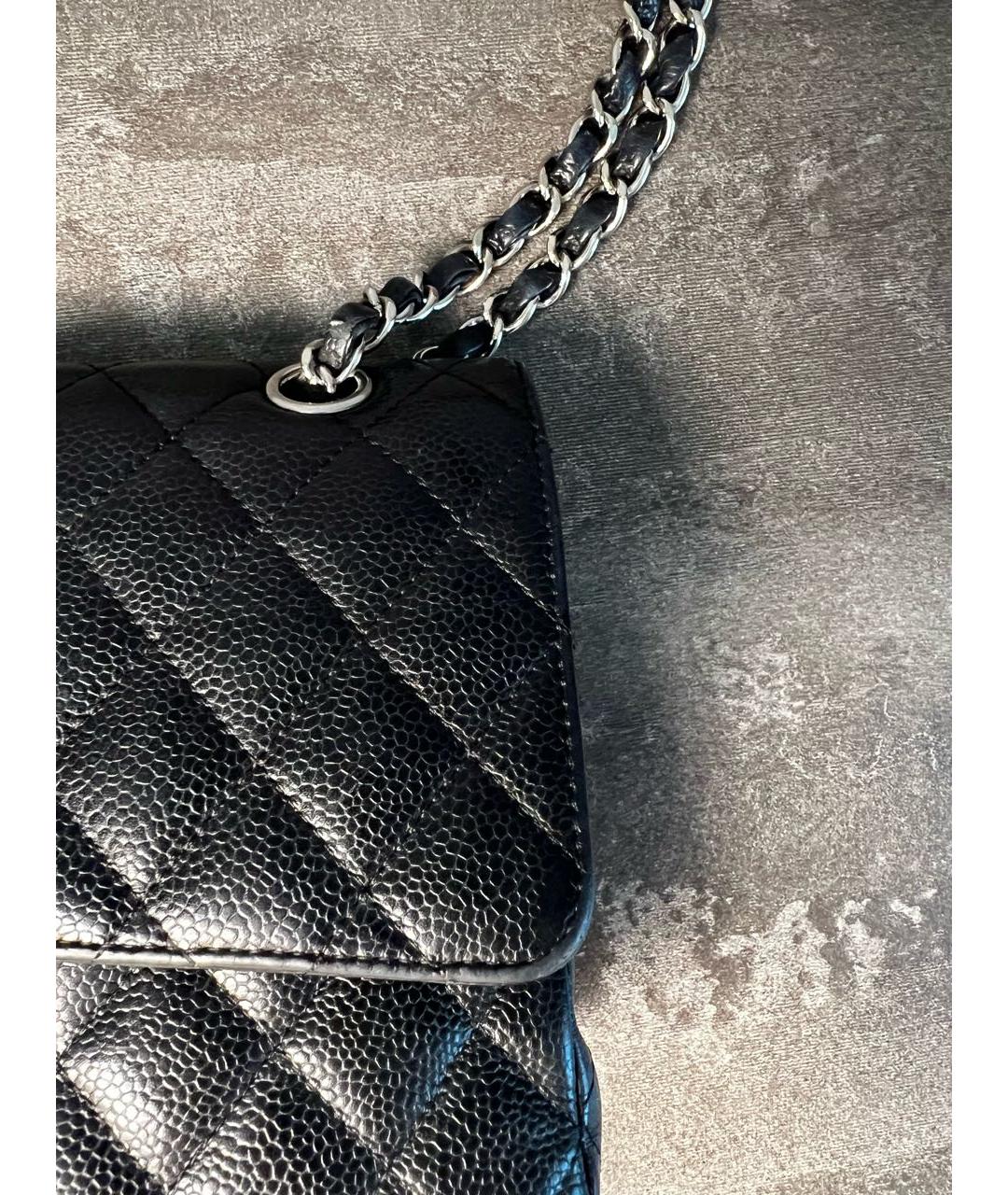 CHANEL Черная кожаная сумка через плечо, фото 6