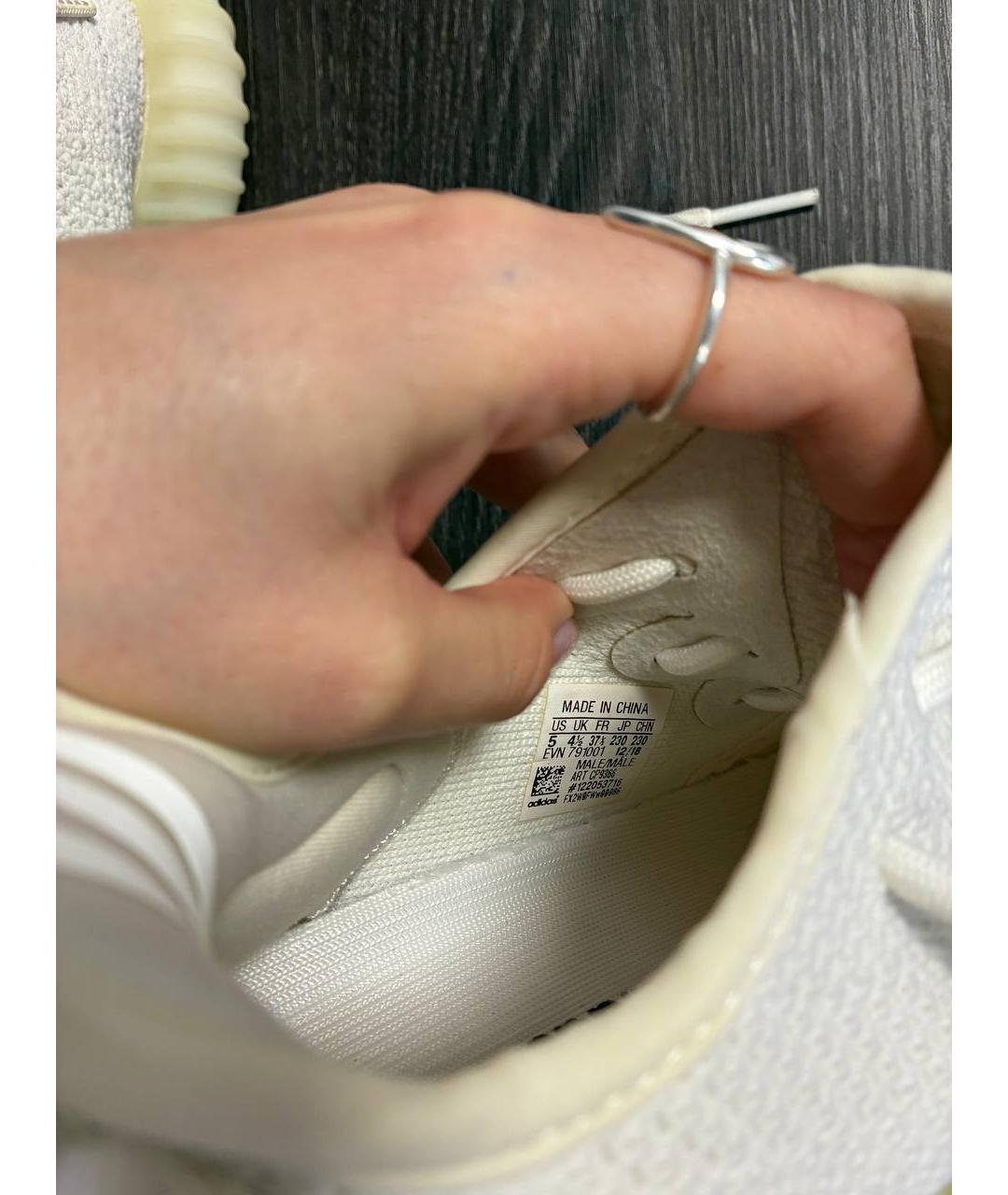 ADIDAS YEEZY Белые текстильные кроссовки, фото 4