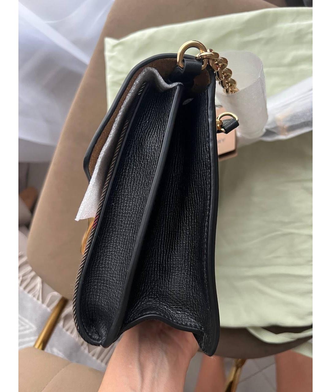 BURBERRY Черная кожаная сумка через плечо, фото 6