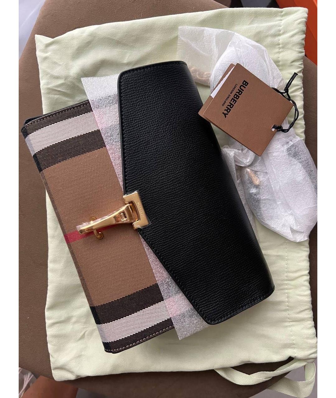 BURBERRY Черная кожаная сумка через плечо, фото 7