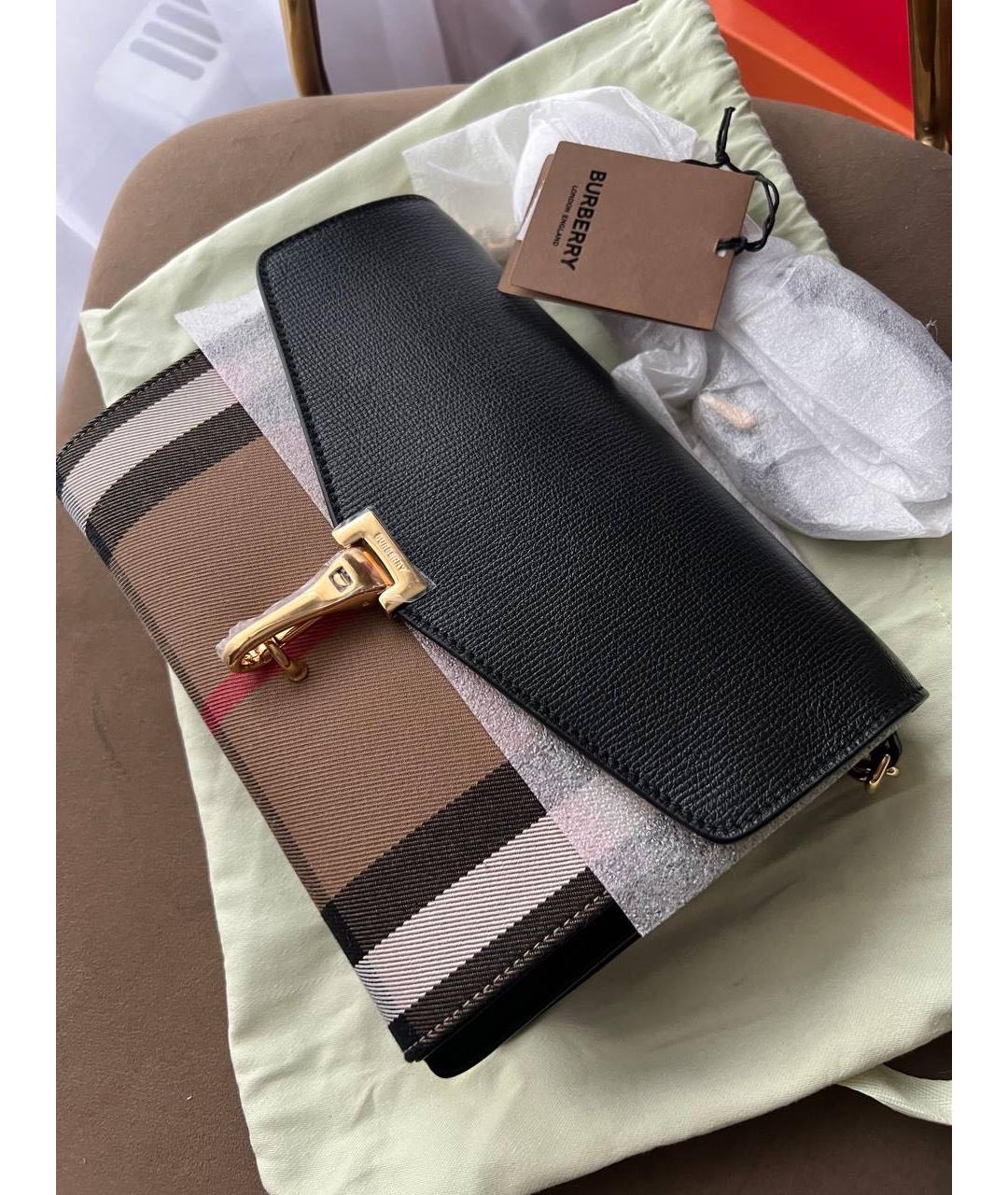 BURBERRY Черная кожаная сумка через плечо, фото 2