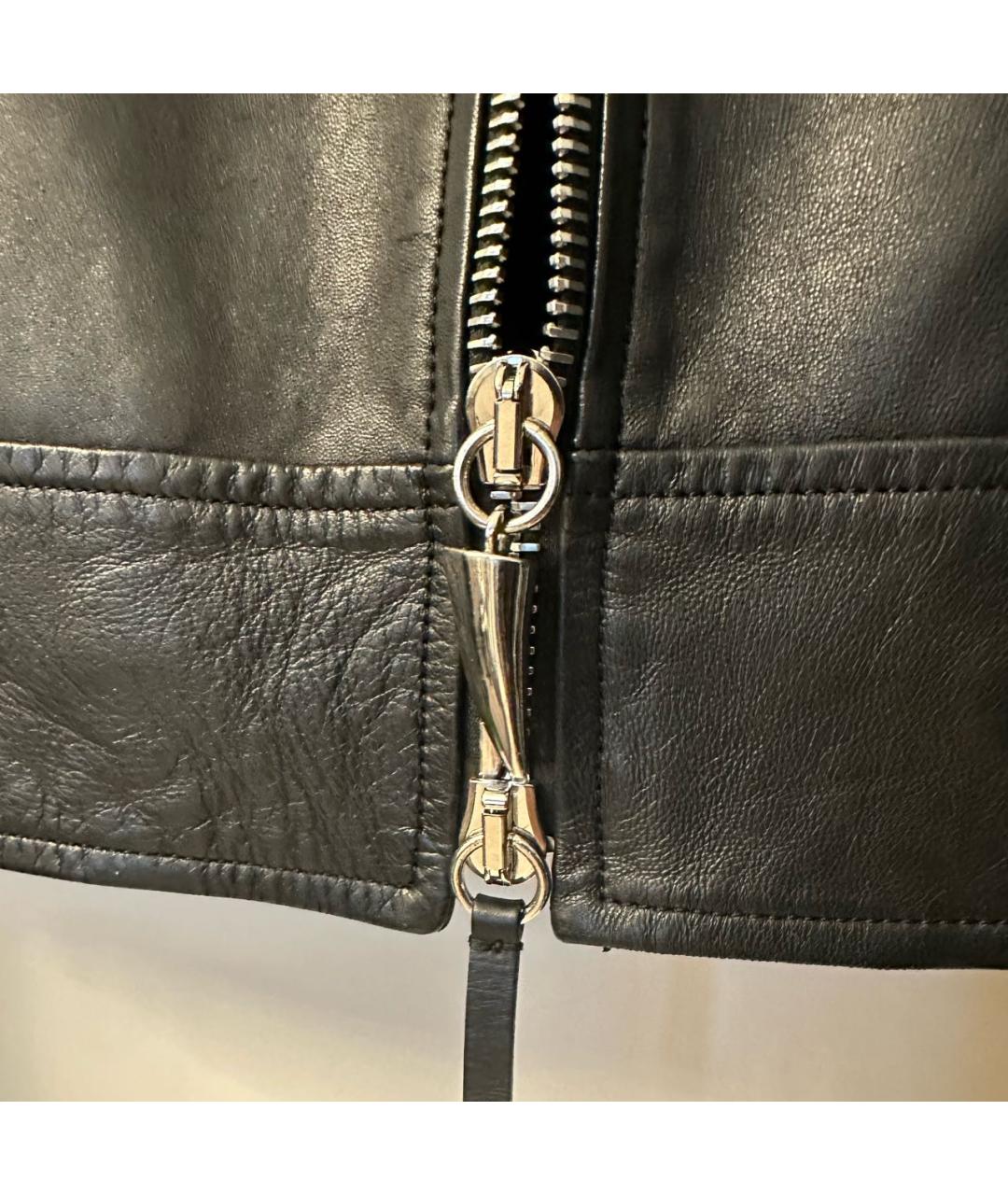 GIUSEPPE ZANOTTI DESIGN Черная кожаная куртка, фото 4