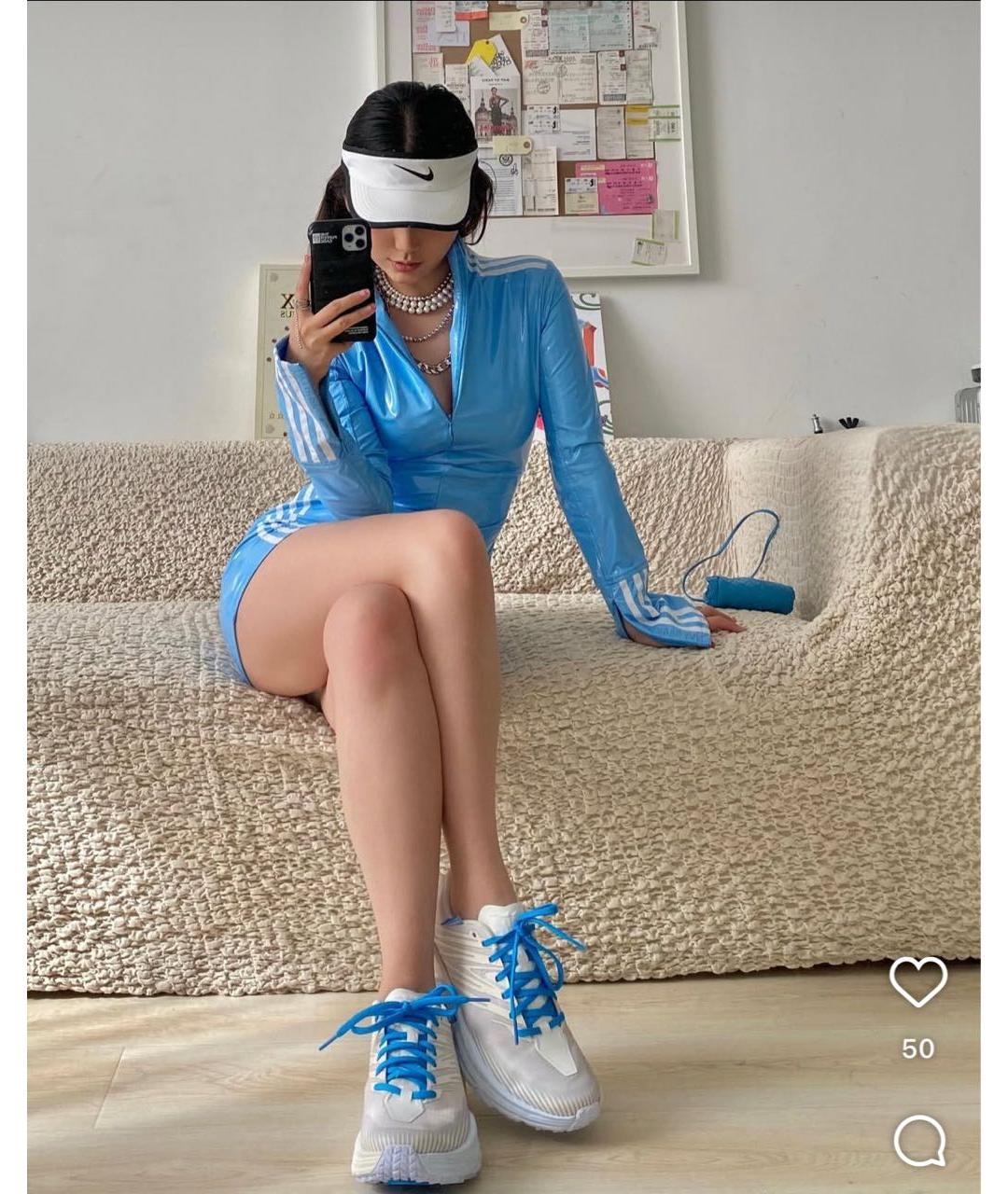 ADIDAS Голубое повседневное платье, фото 8
