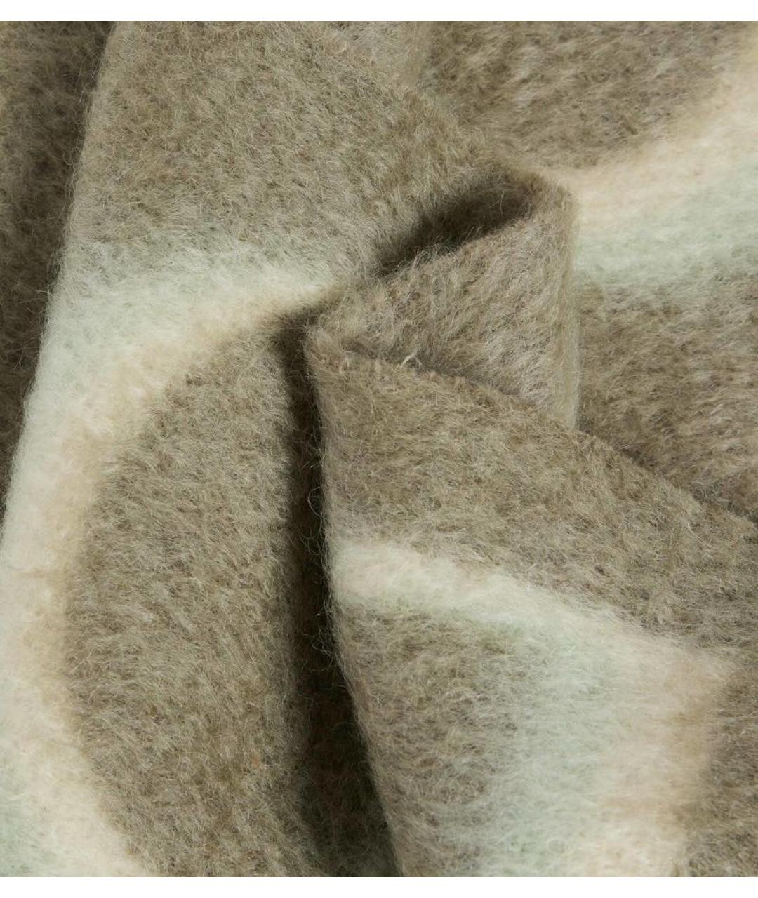 LOEWE Хаки шерстяной шарф, фото 4