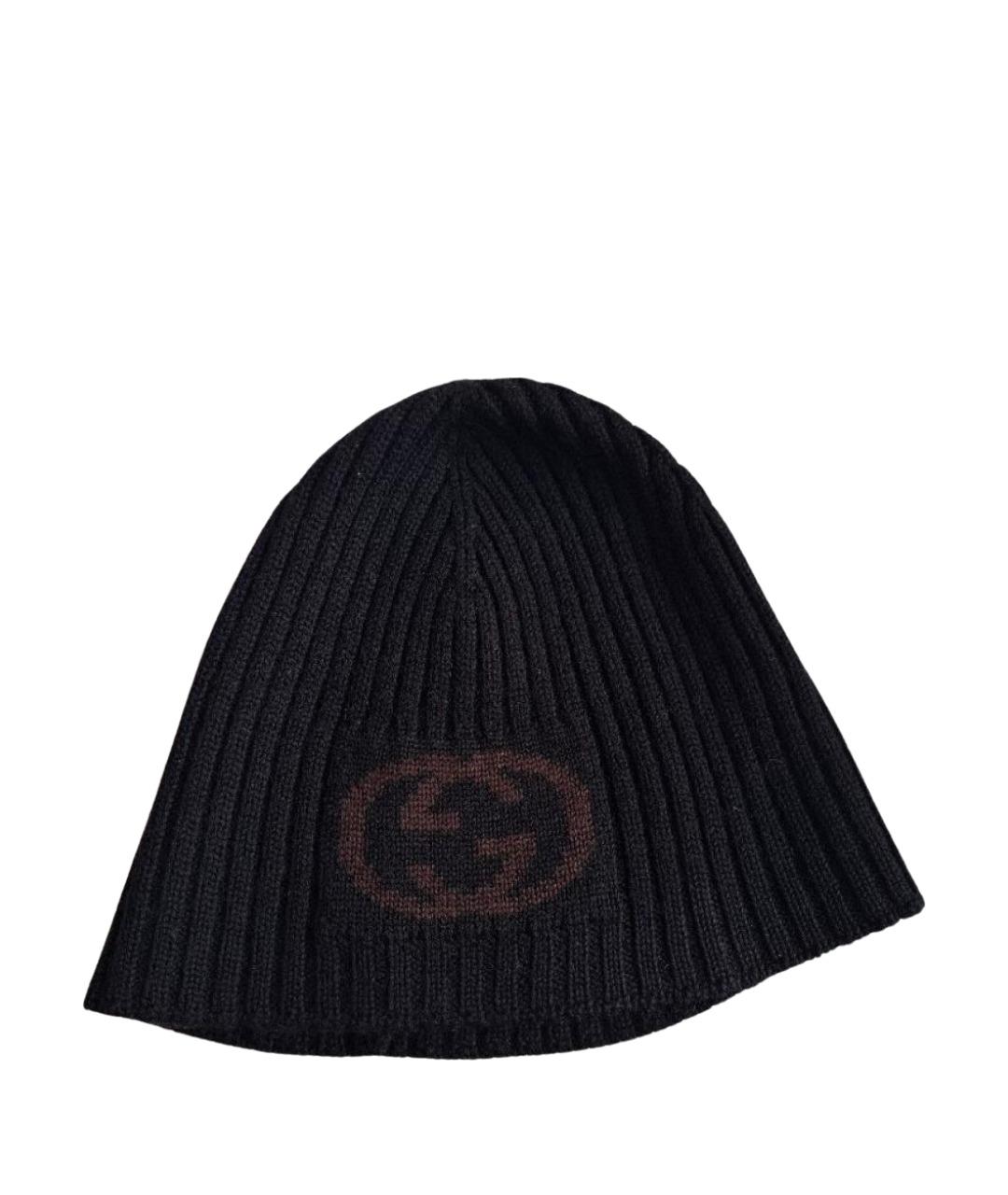 GUCCI Черная шерстяная шапка, фото 1