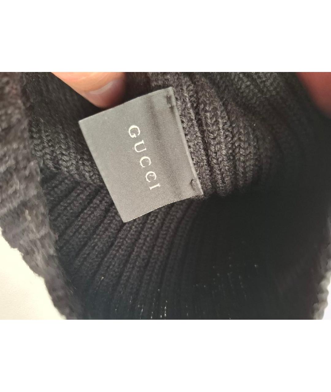 GUCCI Черная шерстяная шапка, фото 2