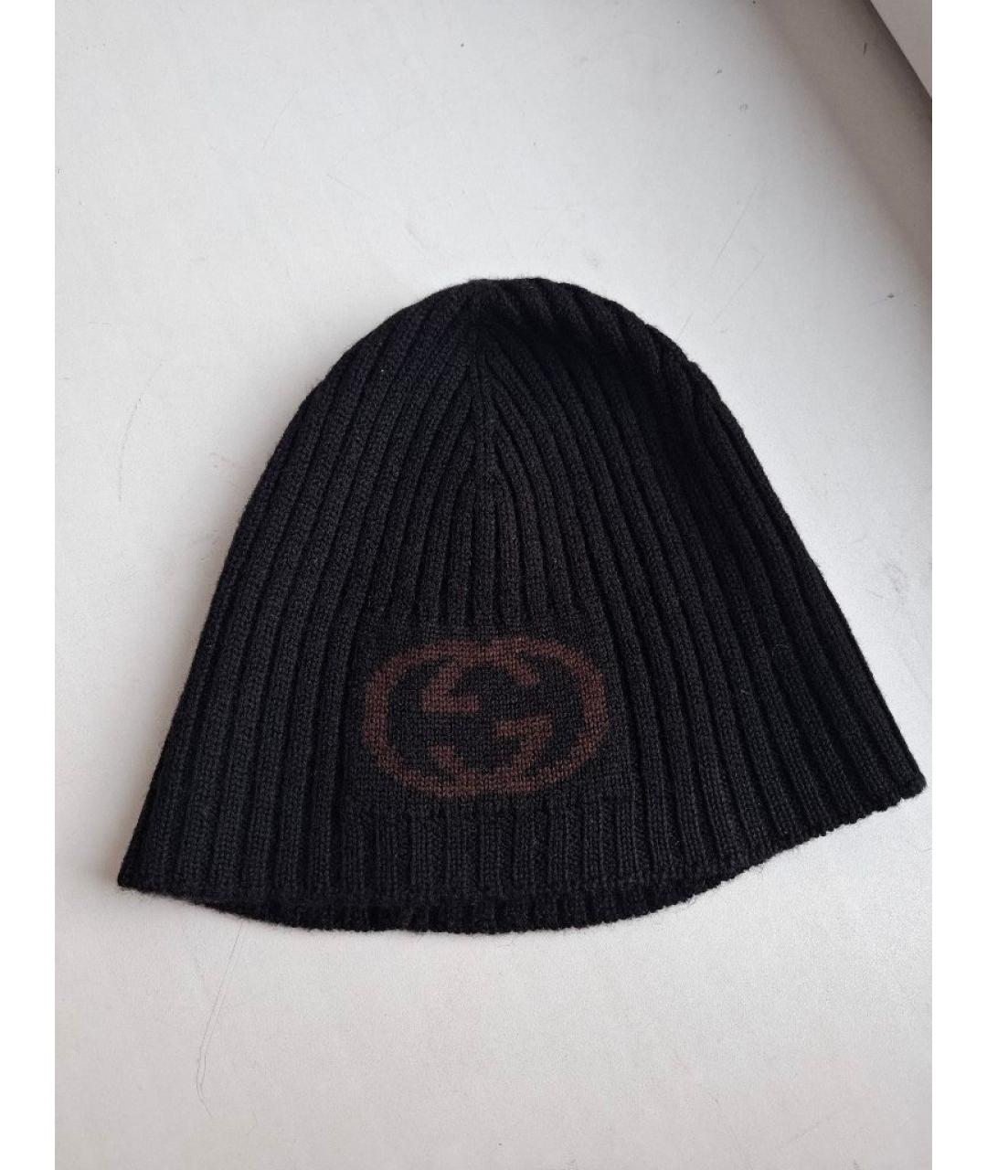 GUCCI Черная шерстяная шапка, фото 4