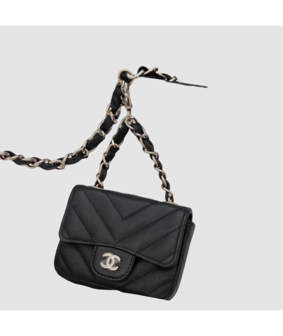 CHANEL Черная кожаная поясная сумка, фото 2