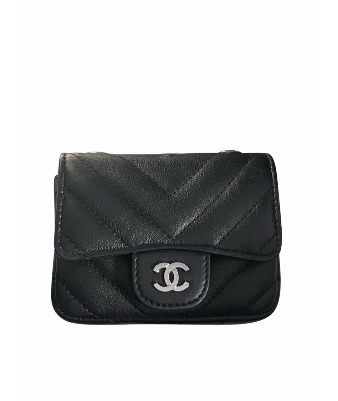 CHANEL Черная кожаная поясная сумка, фото 1