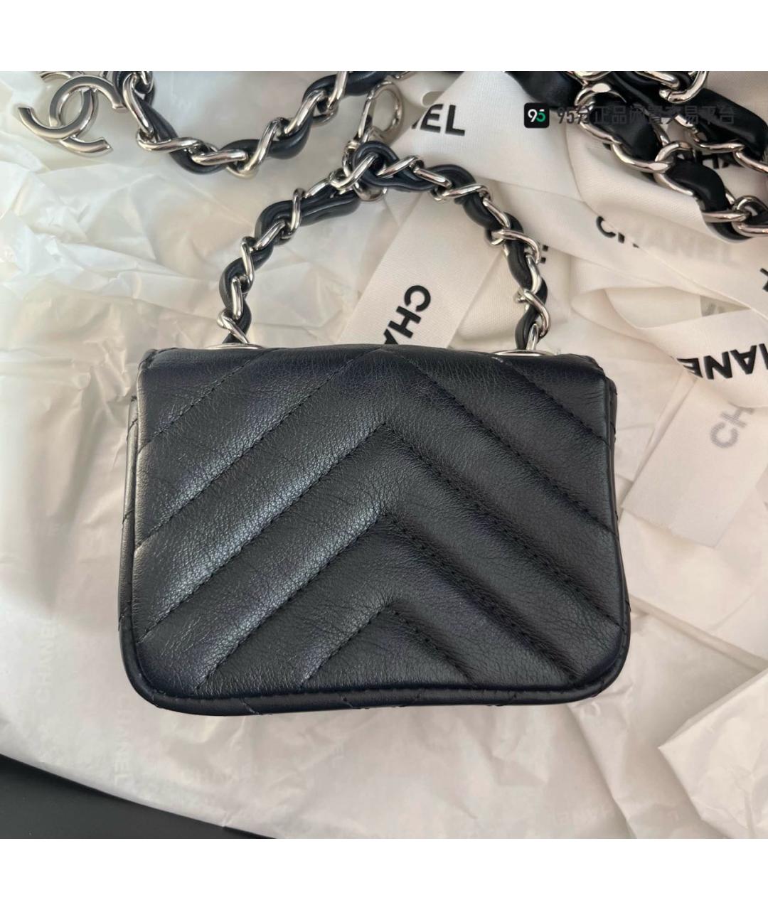 CHANEL Черная кожаная поясная сумка, фото 3