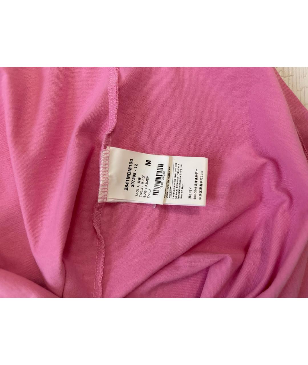 MSGM Розовая хлопковая футболка, фото 3