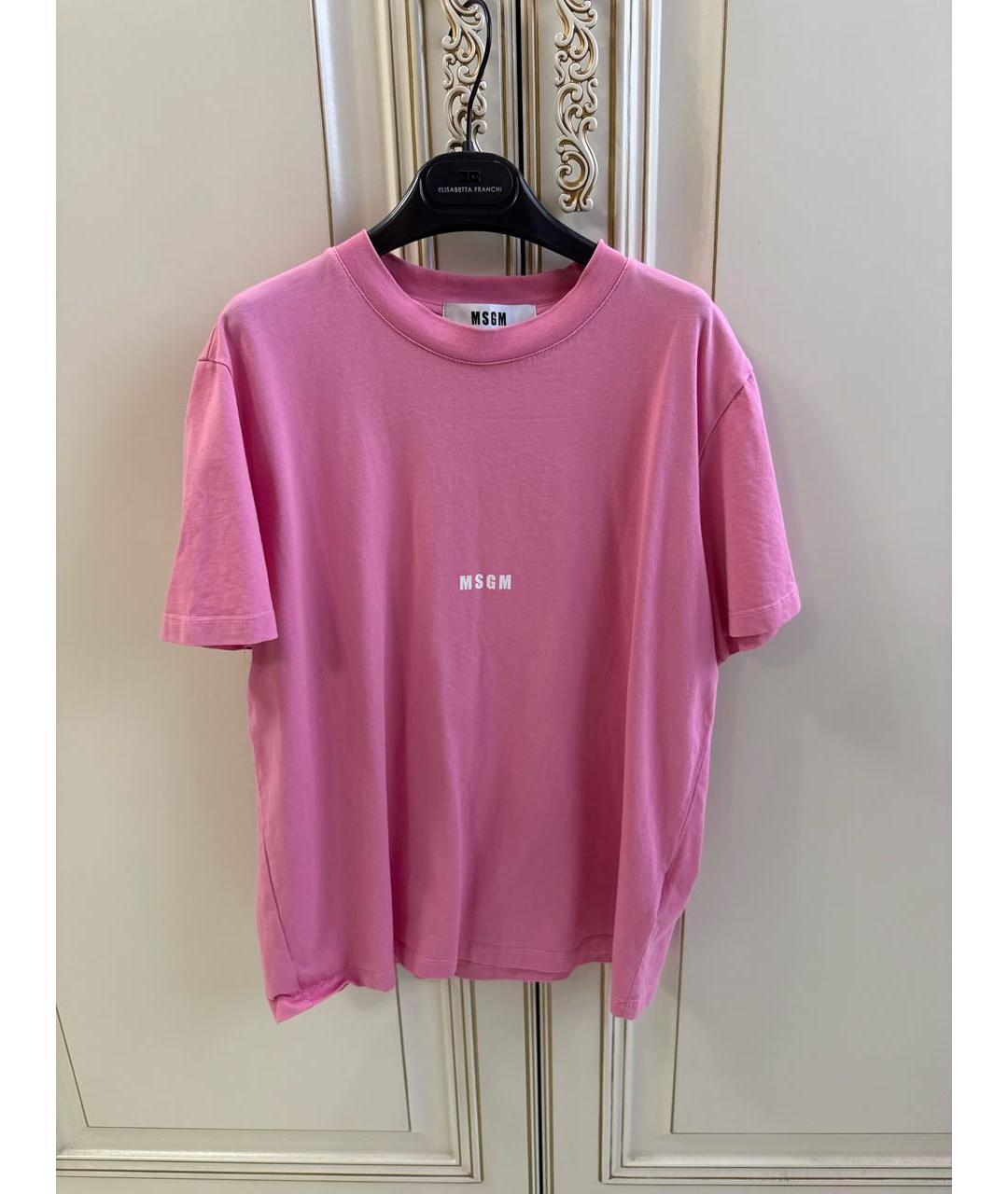 MSGM Розовая хлопковая футболка, фото 4