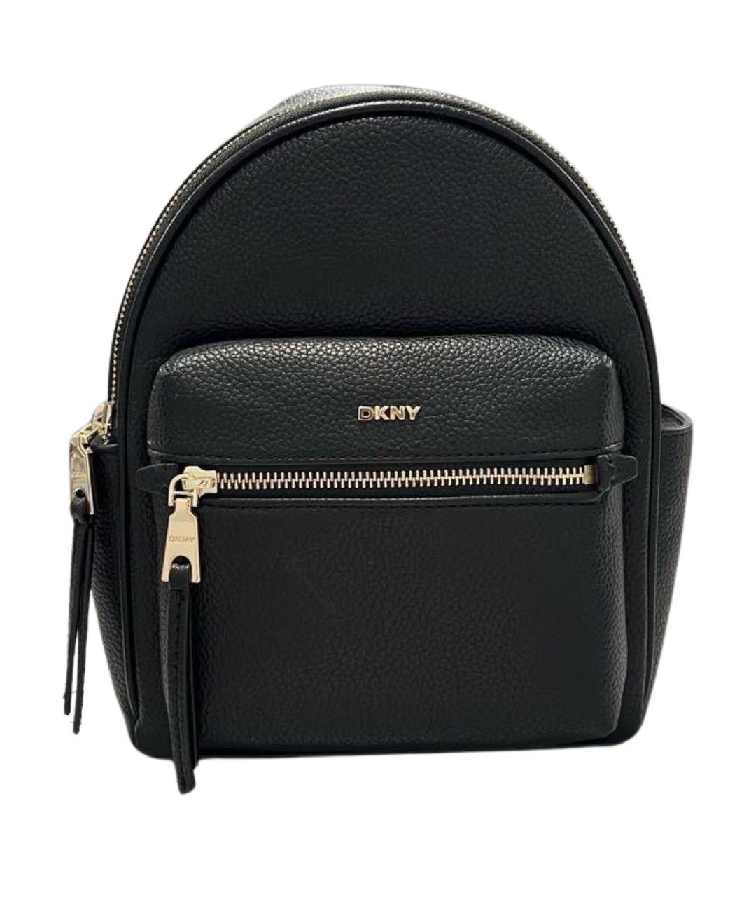 DKNY Черный кожаный рюкзак, фото 1