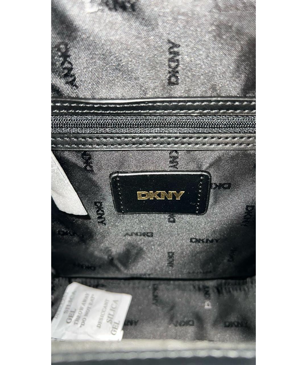 DKNY Черный кожаный рюкзак, фото 4