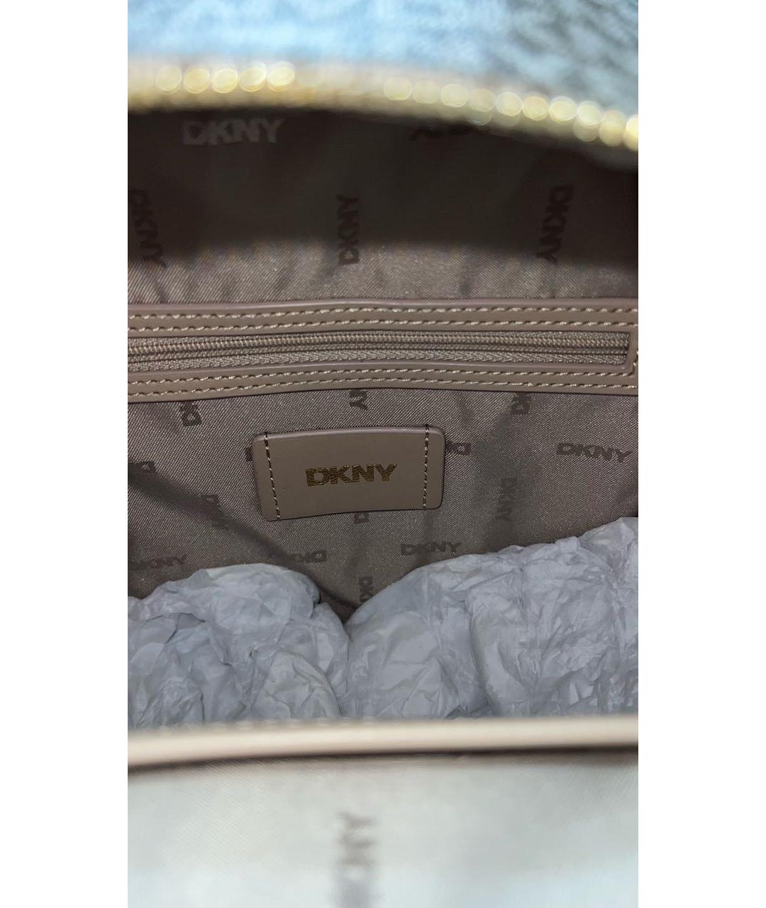 DKNY Бежевый кожаный рюкзак, фото 4