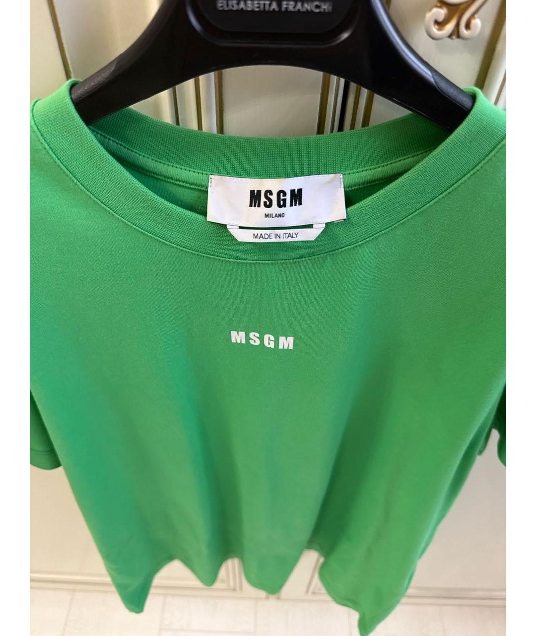 MSGM Зеленая хлопковая футболка, фото 3