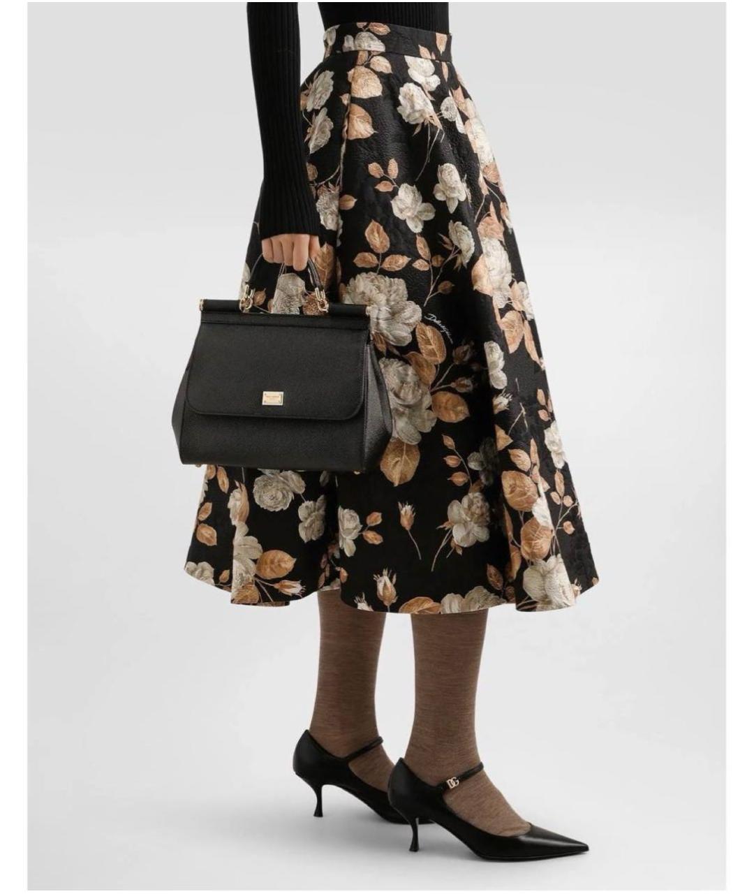 DOLCE&GABBANA Черная кожаная сумка с короткими ручками, фото 5