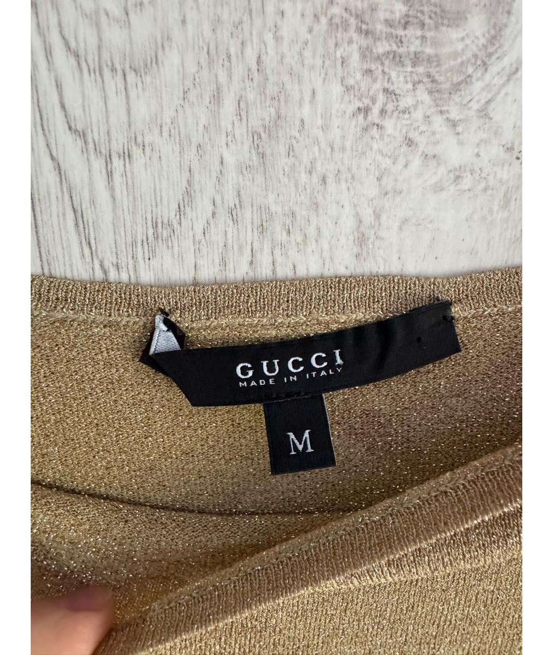 GUCCI Золотой вискозный джемпер / свитер, фото 3
