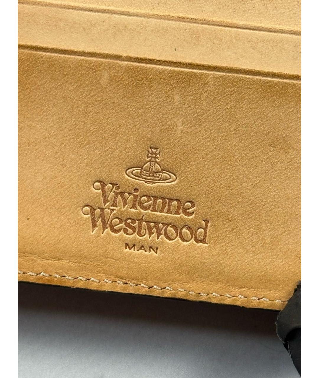 VIVIENNE WESTWOOD Черный кожаный кошелек, фото 8