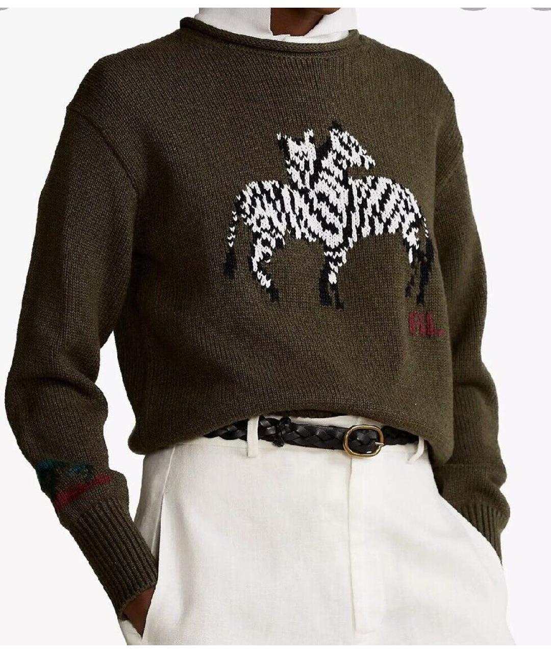 POLO RALPH LAUREN Хаки хлопковый джемпер / свитер, фото 4