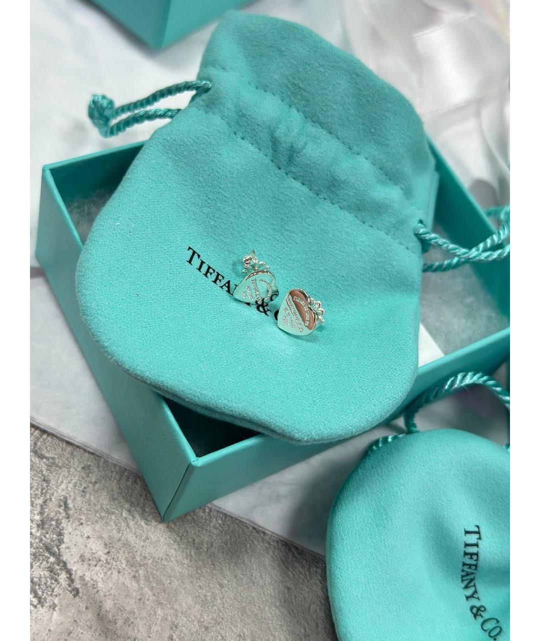 TIFFANY&CO Бежевые серебряные серьги, фото 4