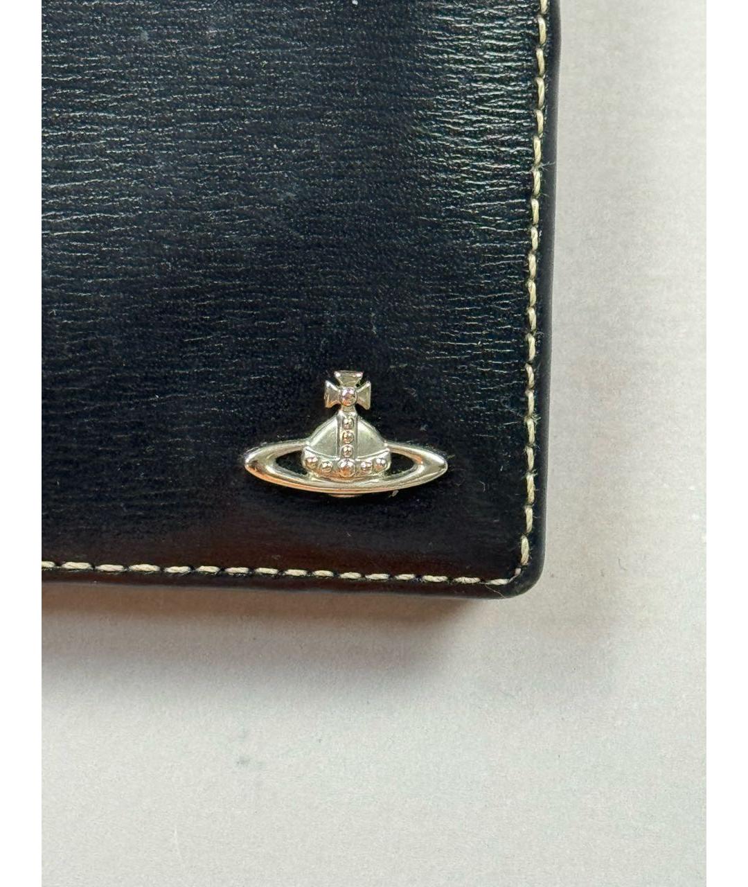 VIVIENNE WESTWOOD Черный кожаный кошелек, фото 3