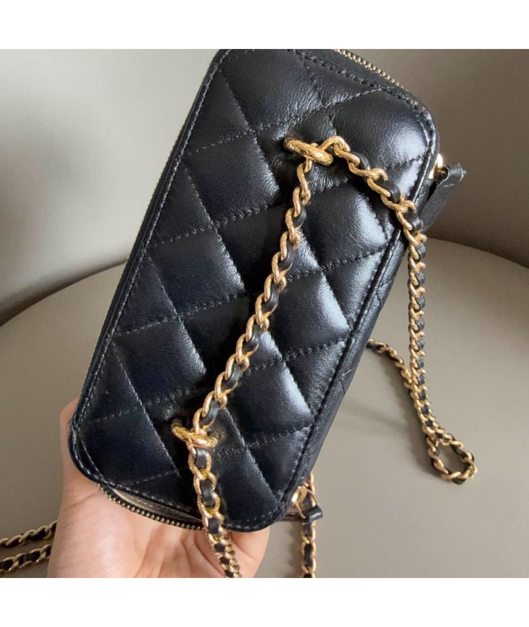 CHANEL Черная кожаная сумка через плечо, фото 6