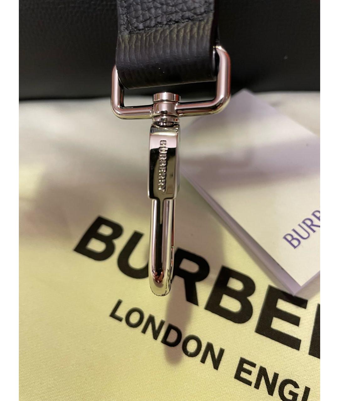 BURBERRY Черный кожаный портфель, фото 5