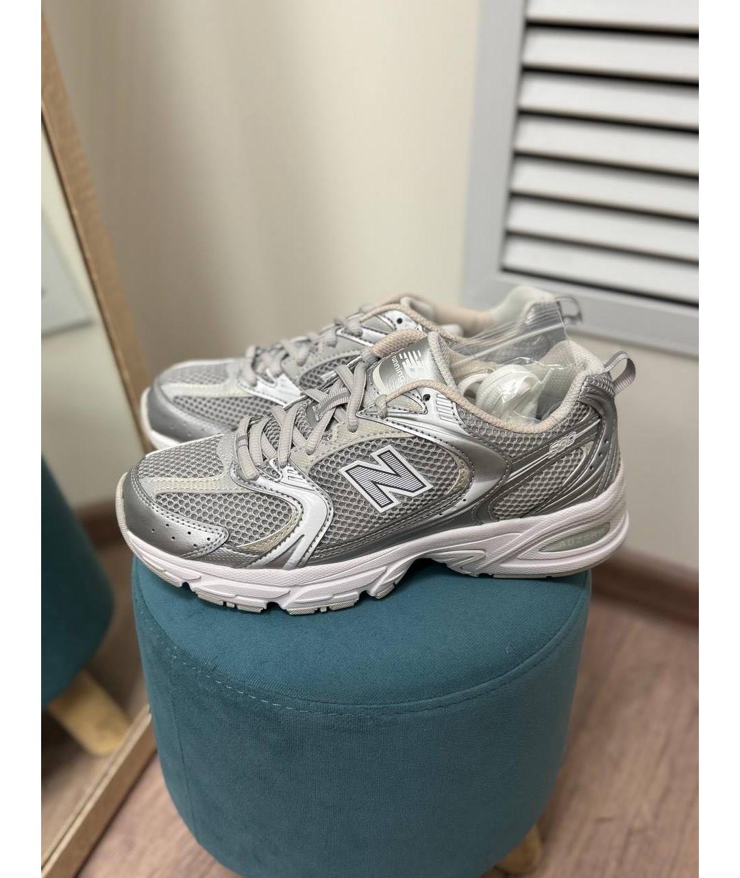 NEW BALANCE Серебряные текстильные кроссовки, фото 8