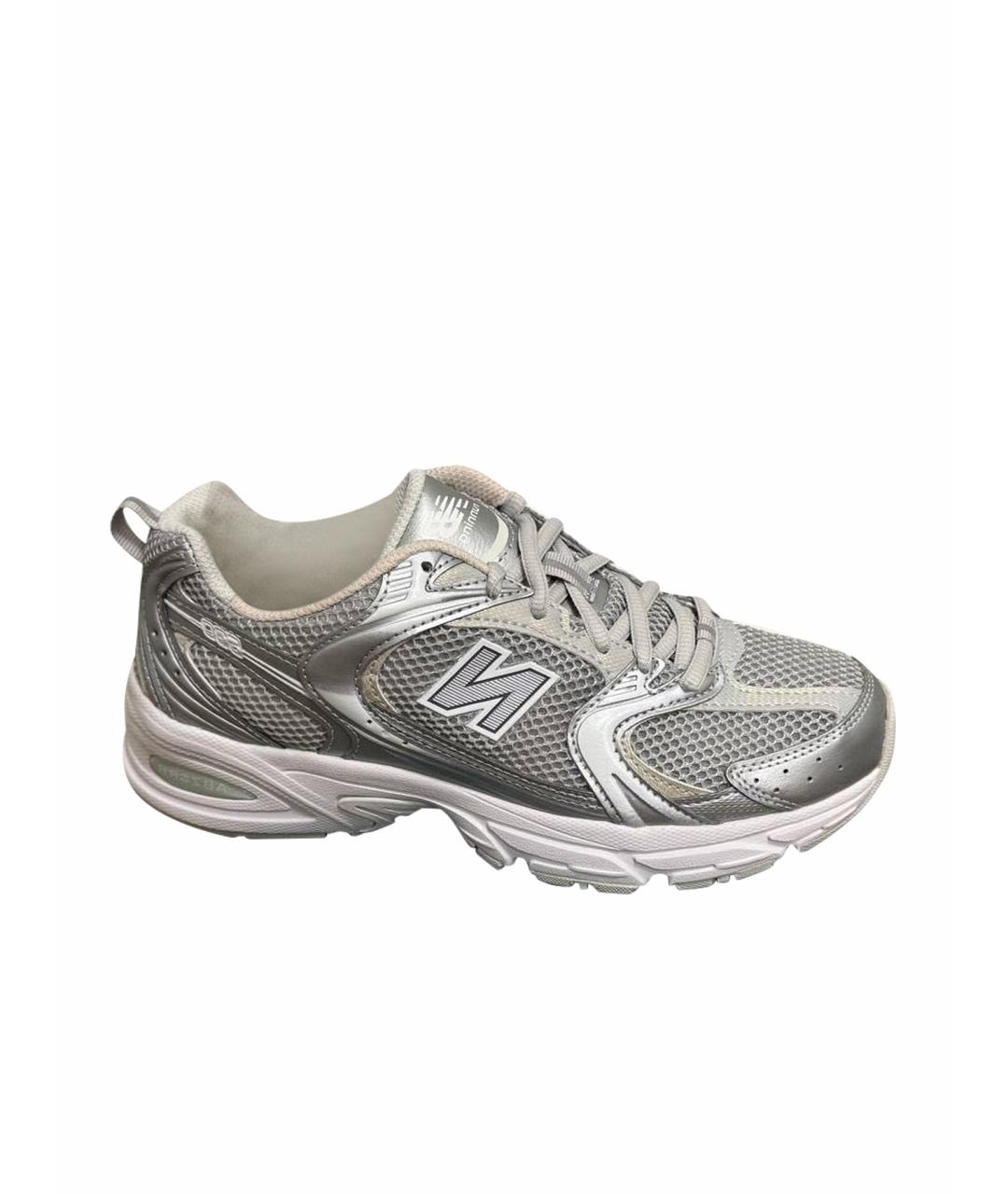 NEW BALANCE Серебряные текстильные кроссовки, фото 1