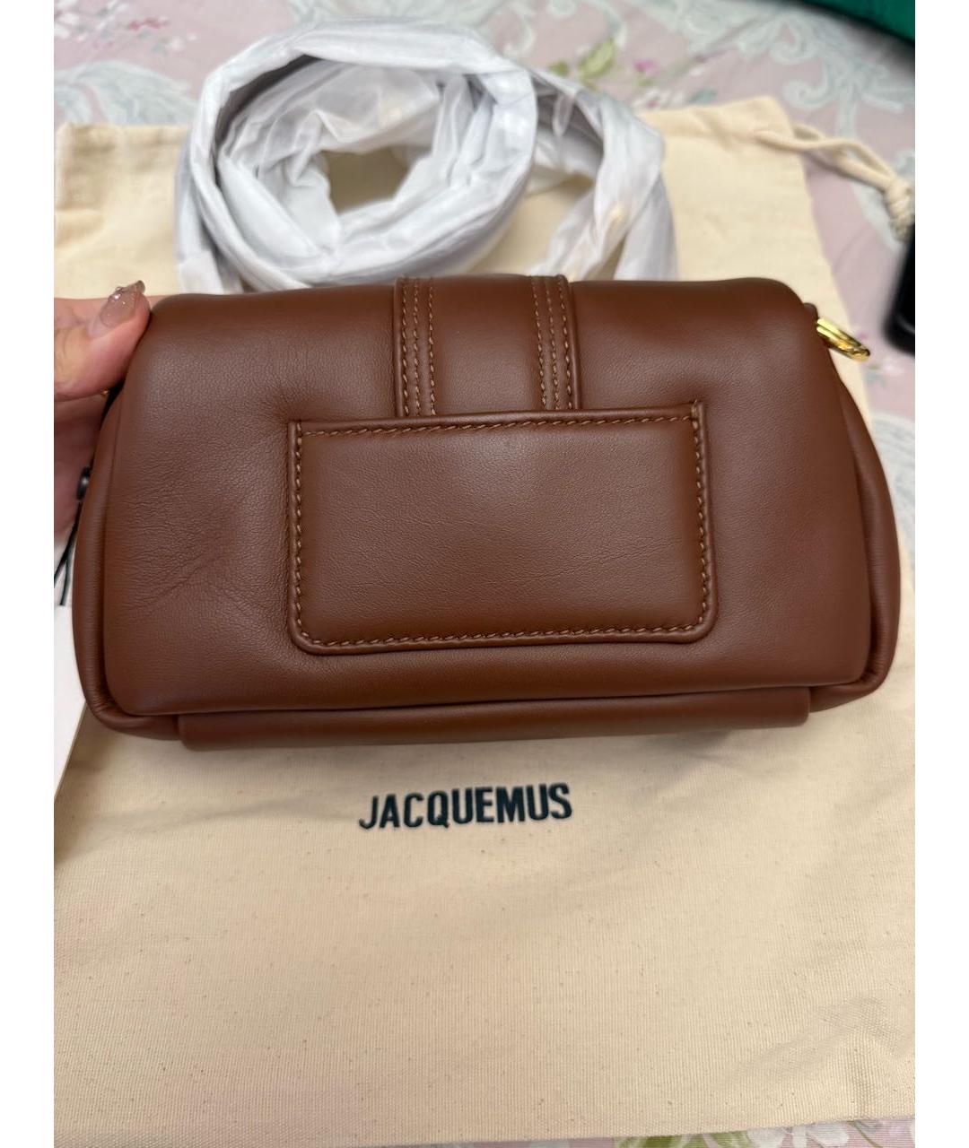 JACQUEMUS Коричневая кожаная сумка через плечо, фото 3