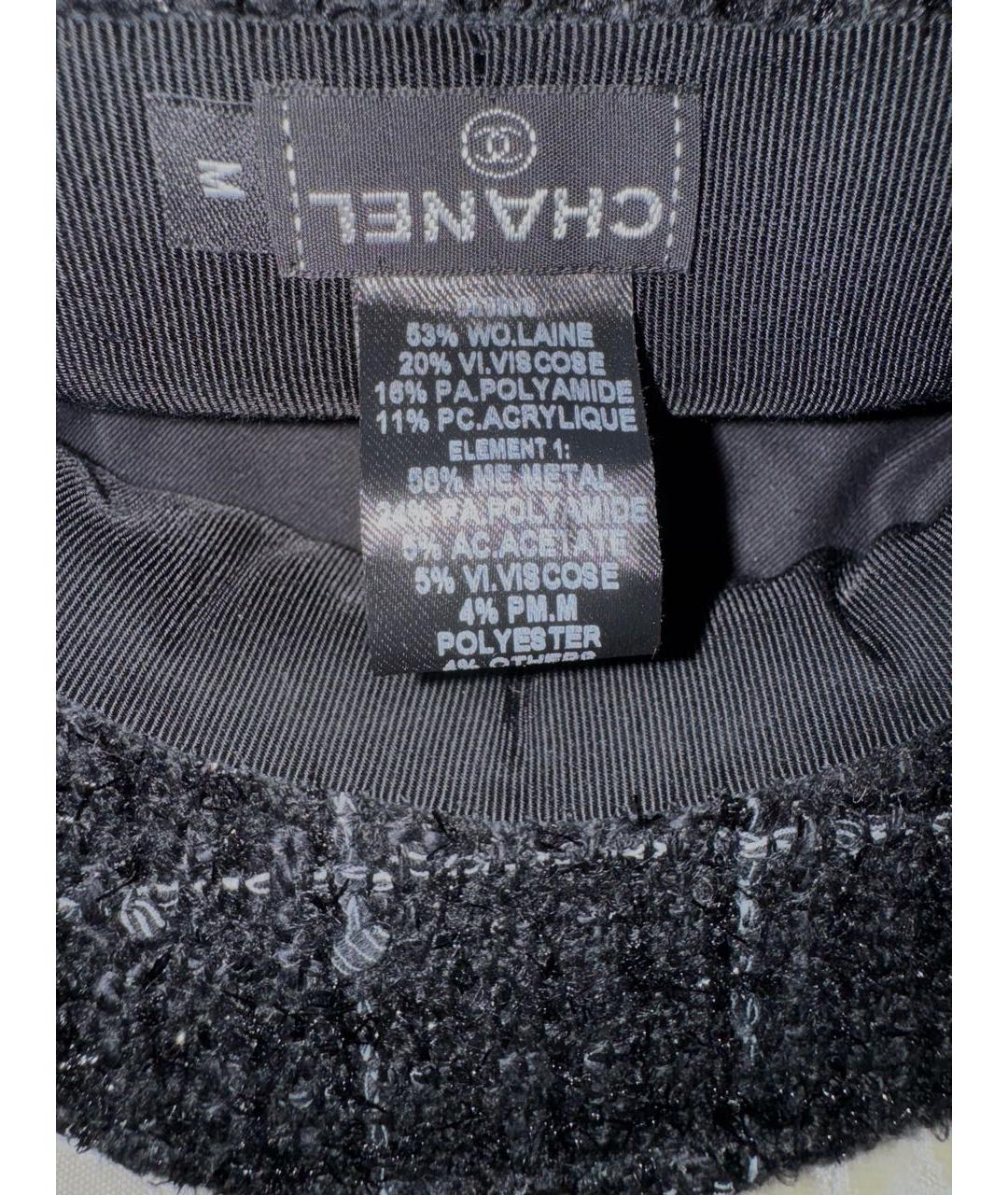 CHANEL Черная шерстяная кепка, фото 4