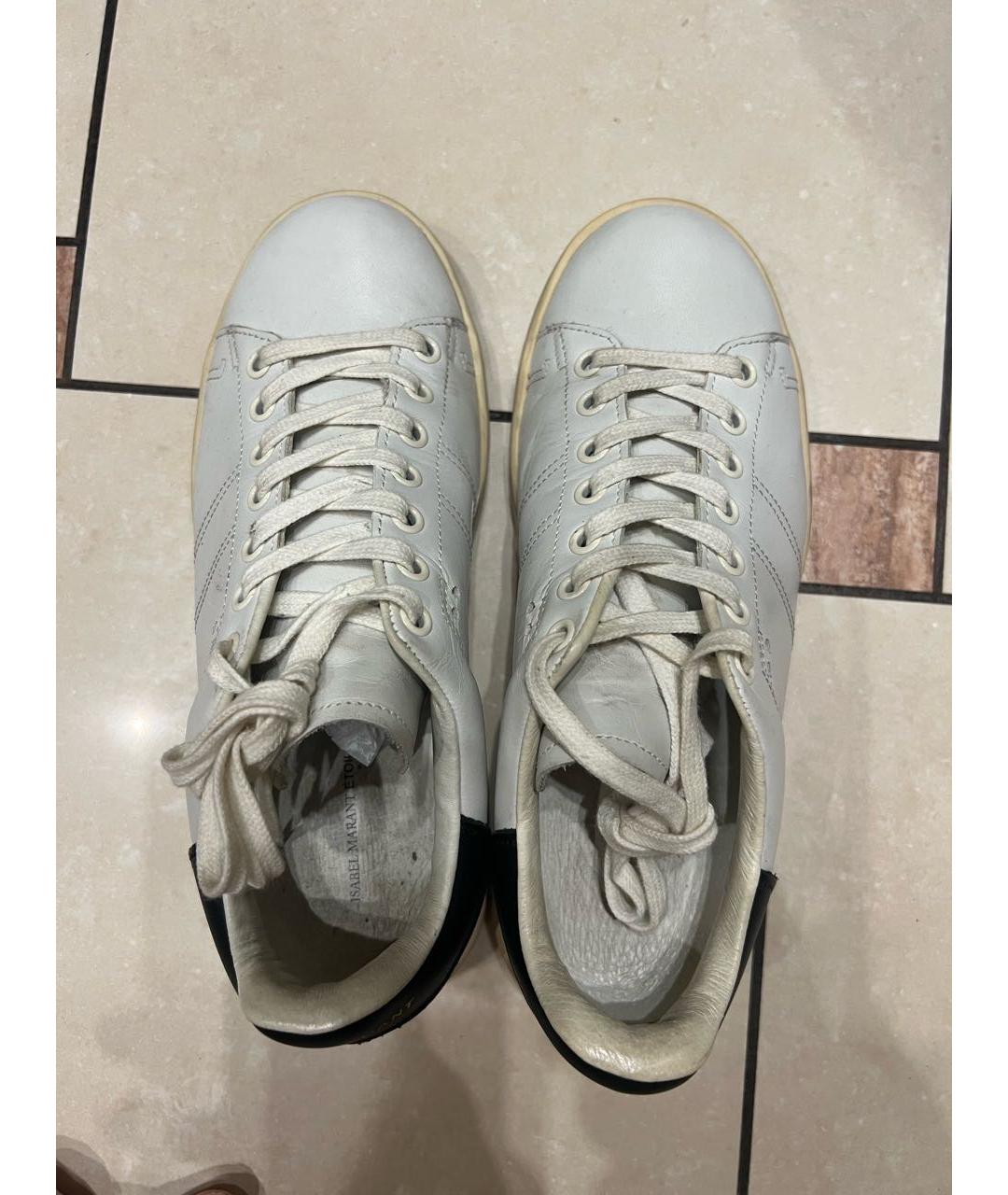 ISABEL MARANT ETOILE Белые кожаные кроссовки, фото 3