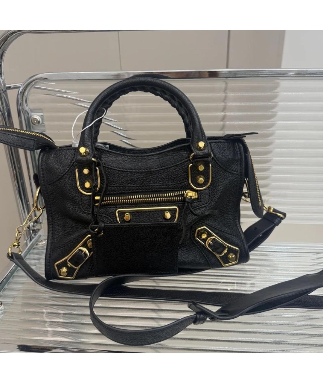 BALENCIAGA Черная кожаная сумка через плечо, фото 8