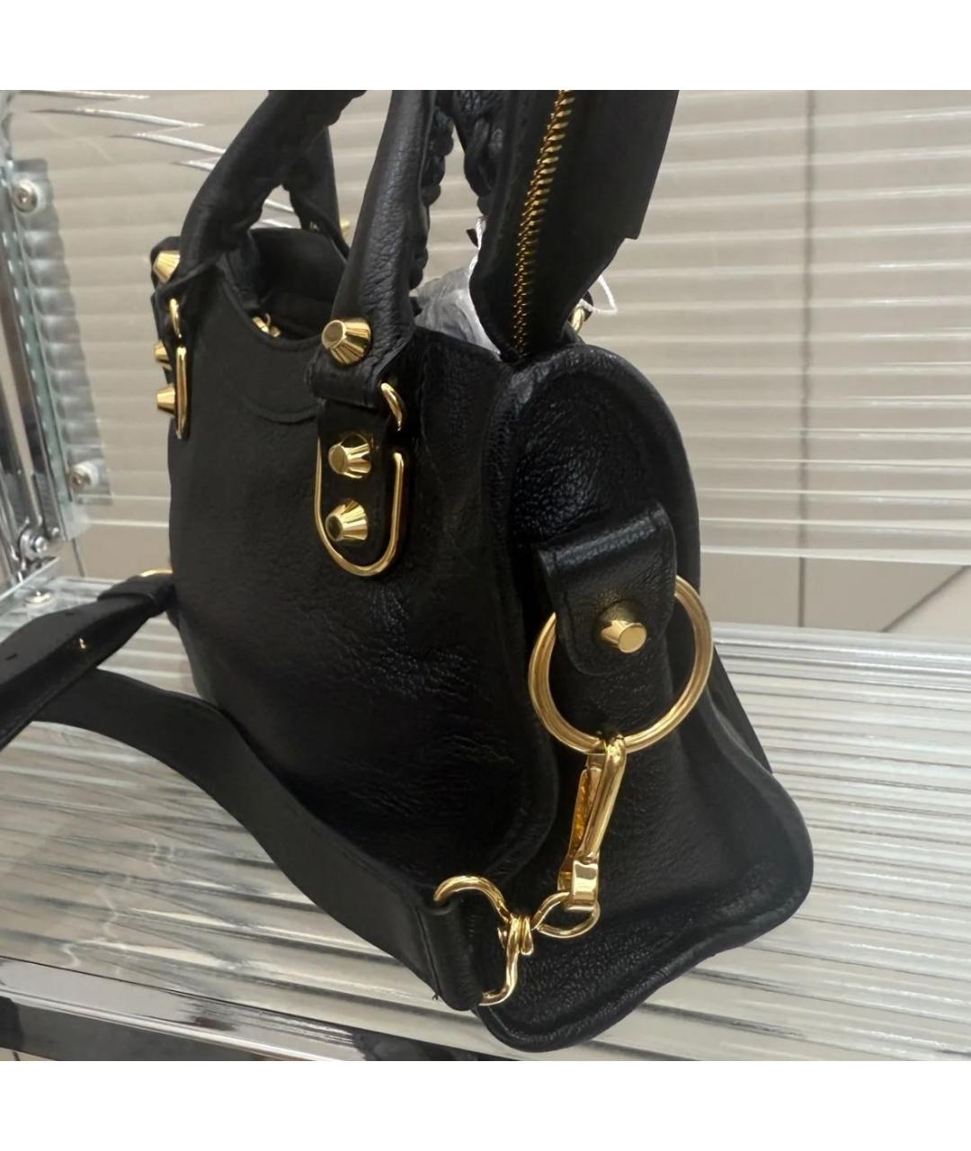 BALENCIAGA Черная кожаная сумка через плечо, фото 3