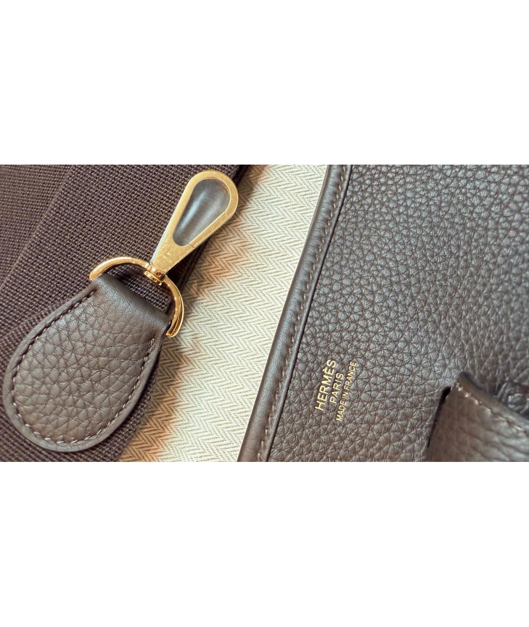 HERMES Коричневая кожаная сумка через плечо, фото 3