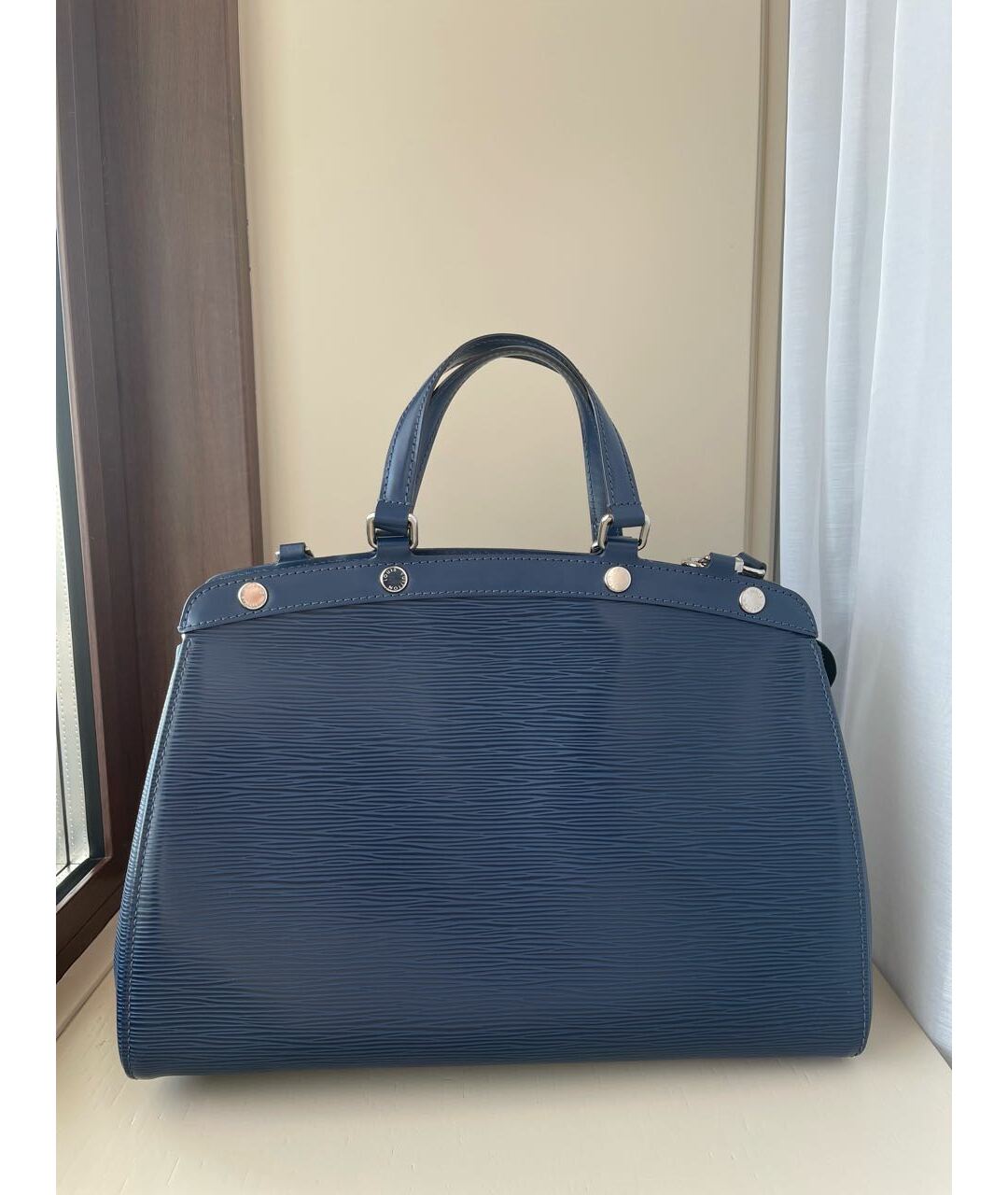 LOUIS VUITTON Синяя кожаная сумка тоут, фото 7