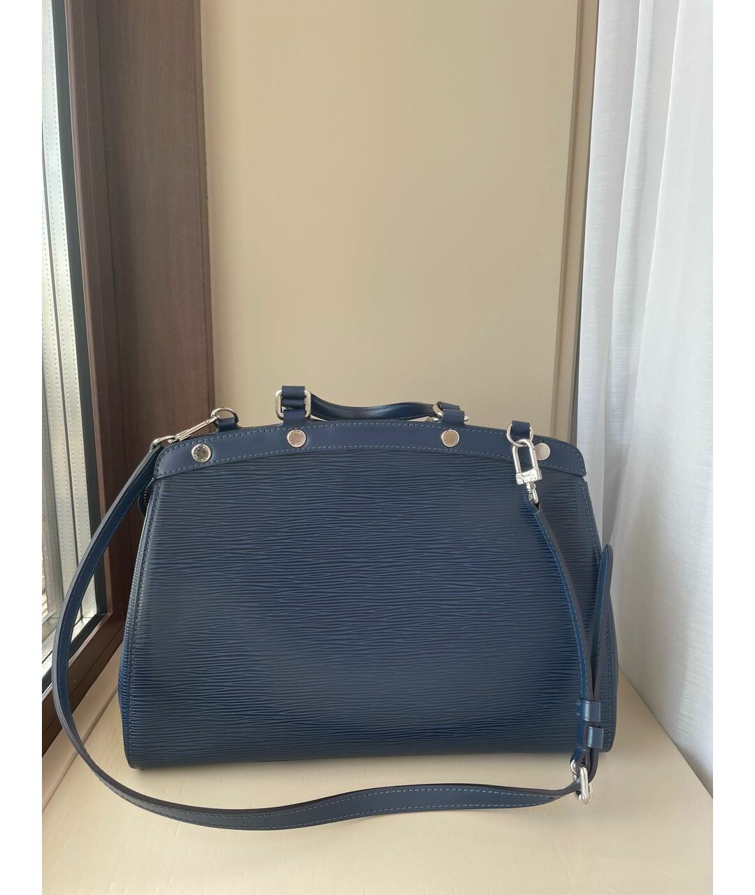 LOUIS VUITTON Синяя кожаная сумка тоут, фото 3