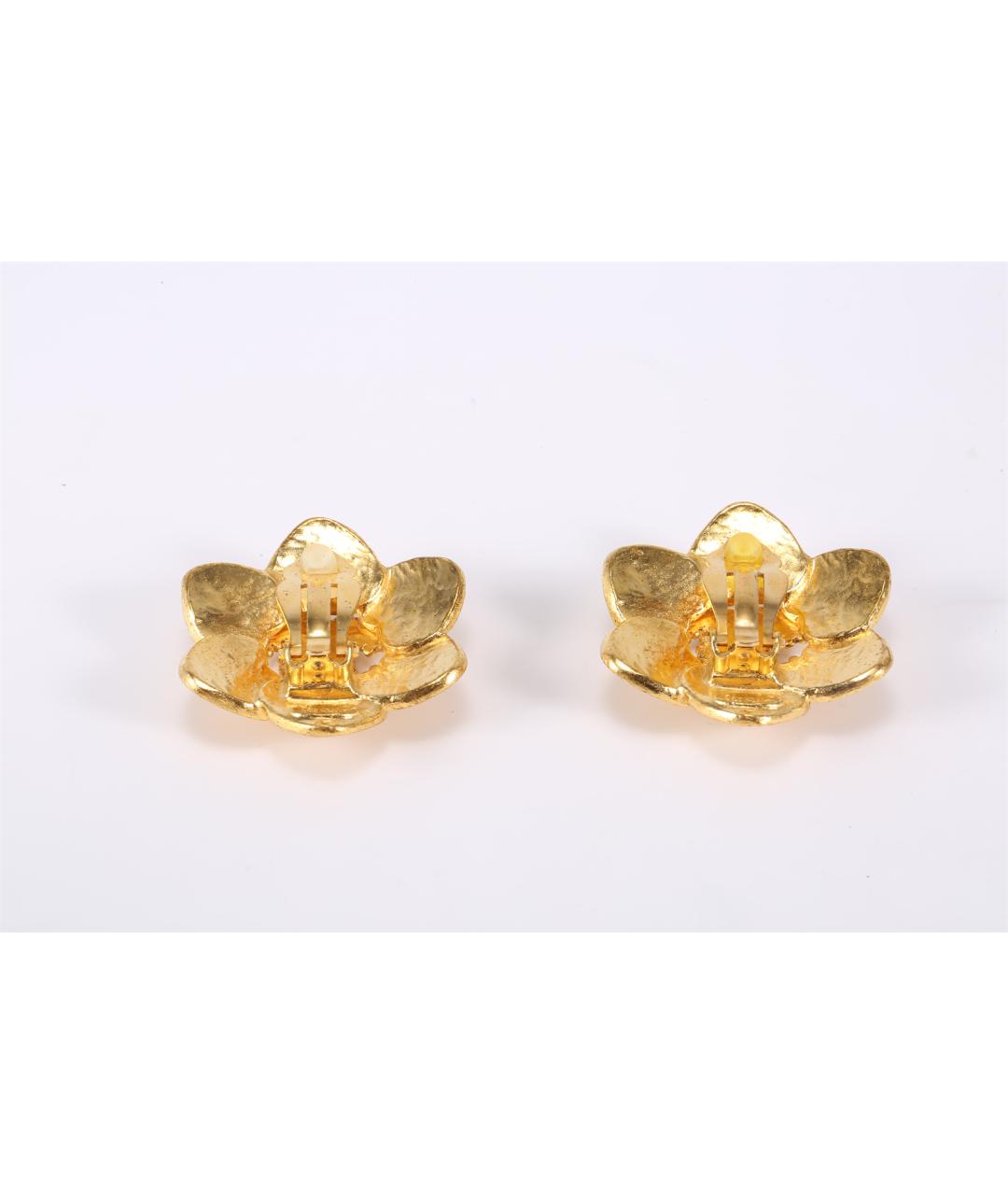 CHANEL Золотые латунные серьги, фото 4