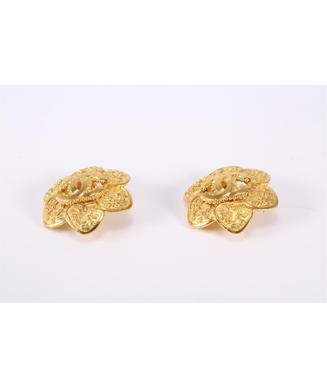 CHANEL Золотые латунные серьги, фото 3