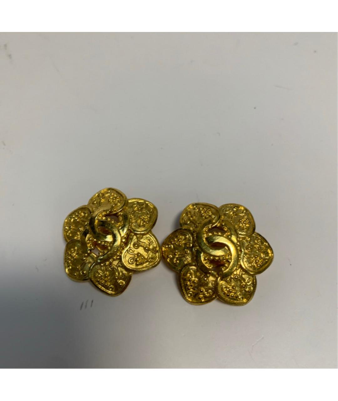CHANEL Золотые латунные серьги, фото 9