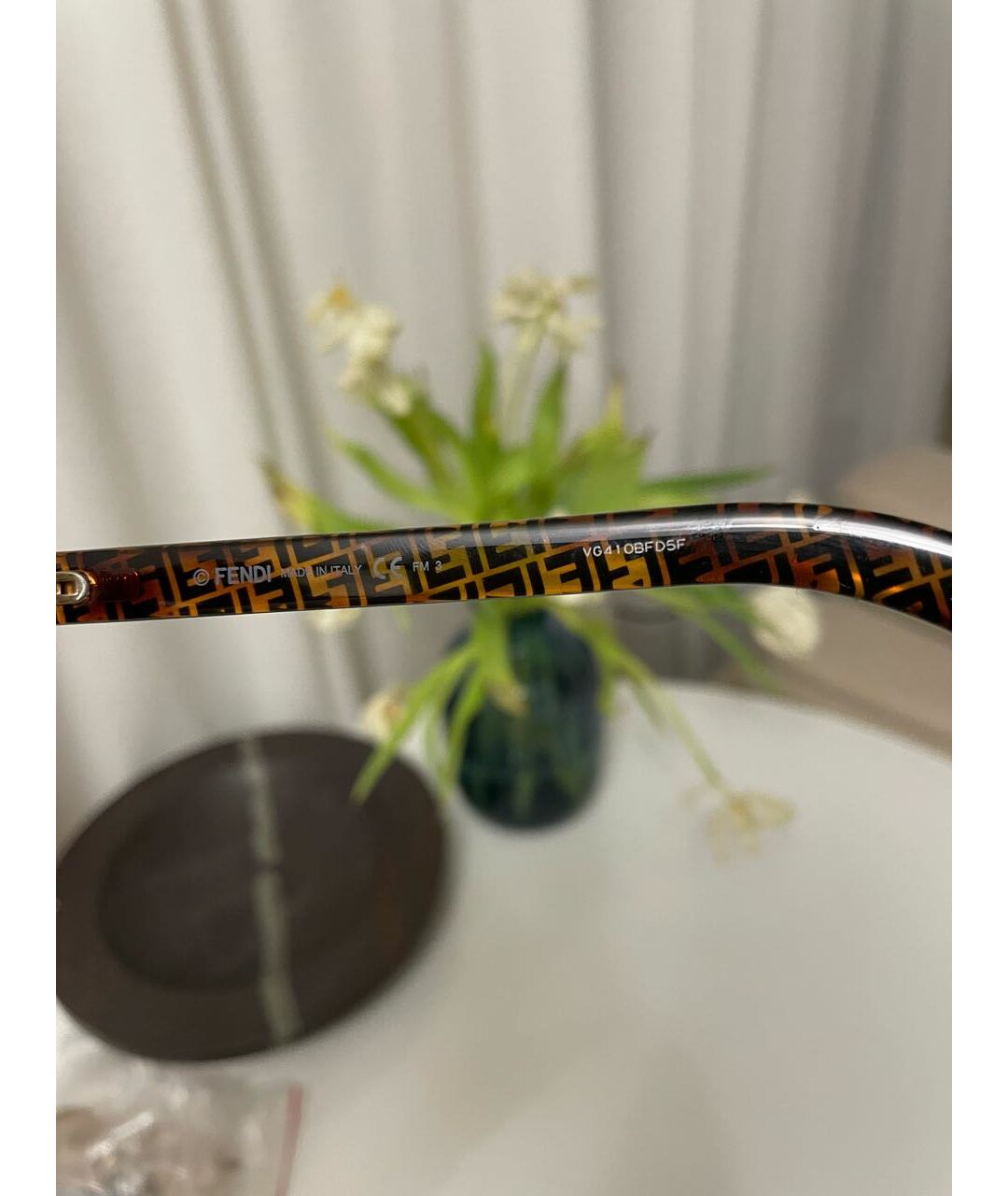 FENDI Коричневые пластиковые солнцезащитные очки, фото 7