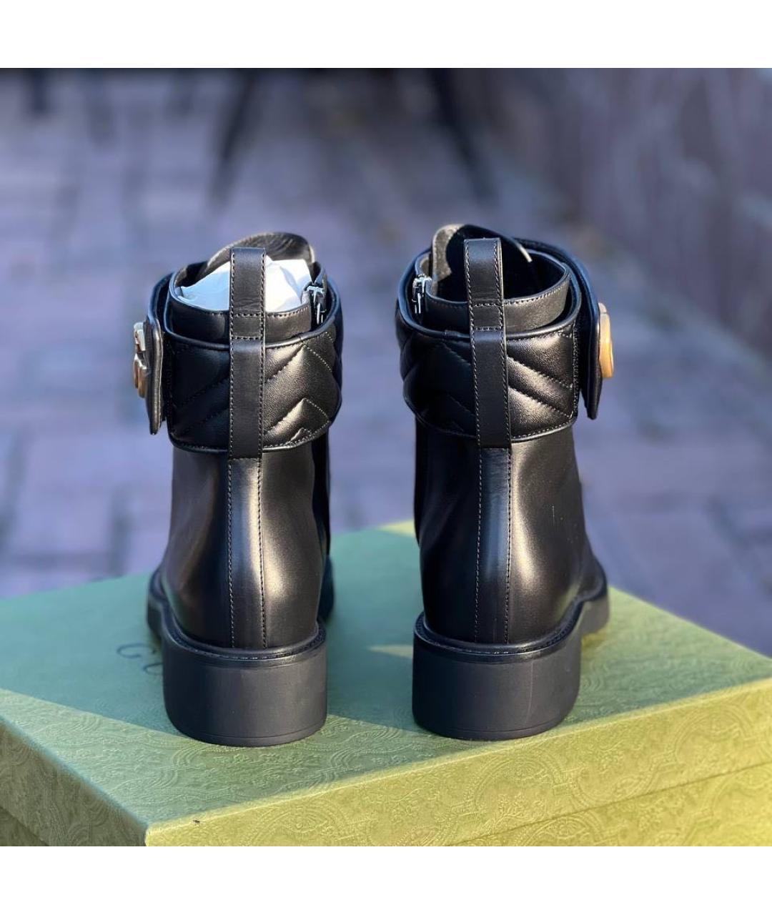 GUCCI Черные кожаные ботинки, фото 4