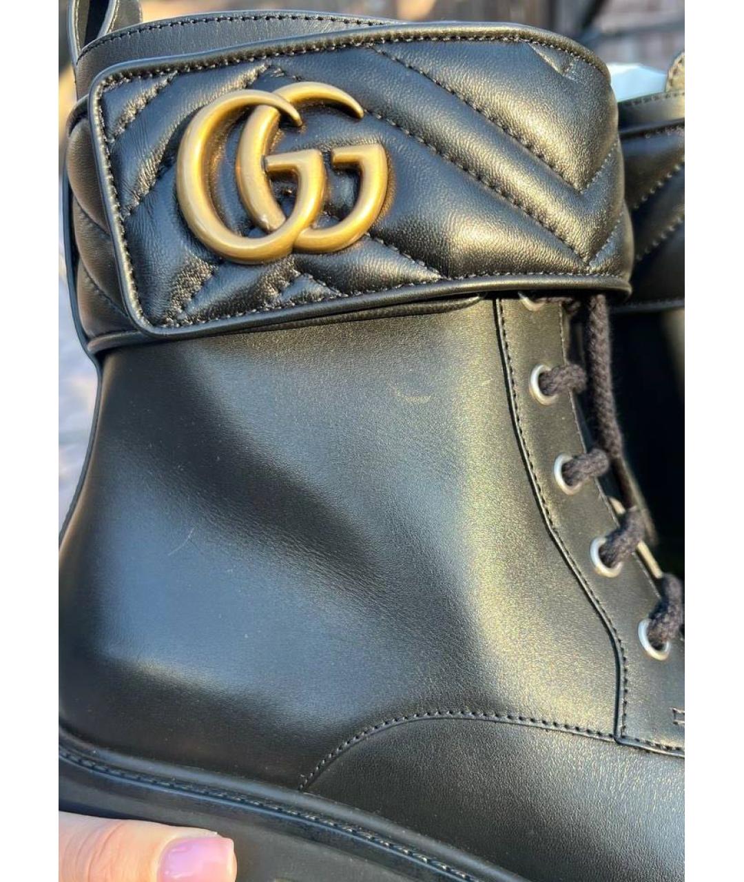GUCCI Черные кожаные ботинки, фото 7