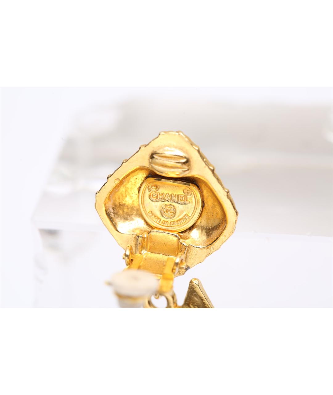 CHANEL Золотые латунные серьги, фото 6
