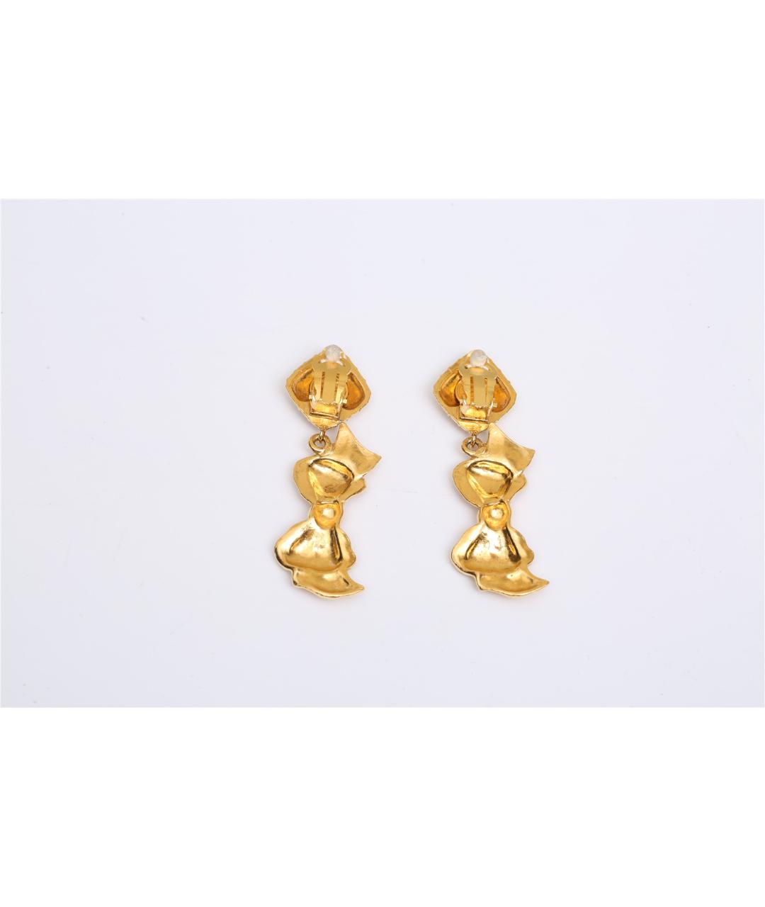 CHANEL Золотые латунные серьги, фото 4