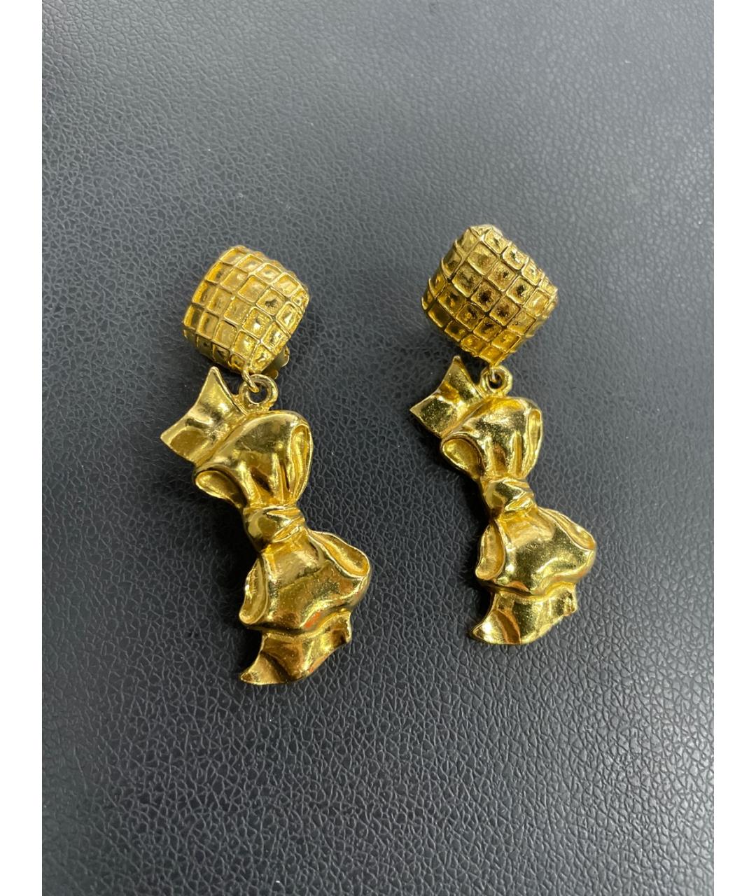 CHANEL Золотые латунные серьги, фото 8